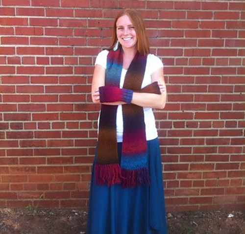 Seed Stitch Scarf and Mitts