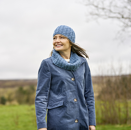 Laurie Cable Rib Cowl & Hat