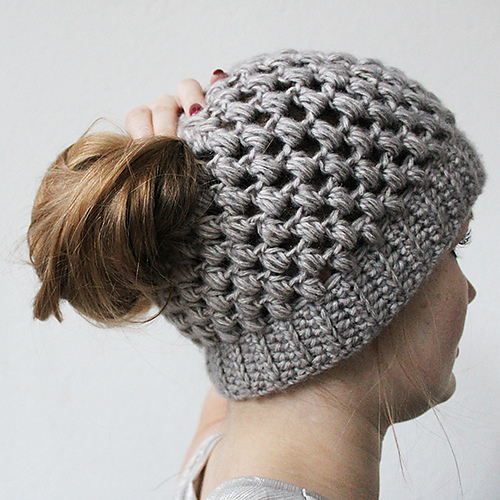 PUFF STITCH BUN HAT