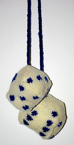 Knitted Fluffy Dice