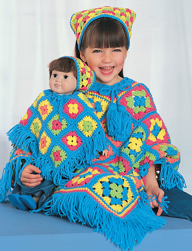 Poncho Set: Girl’s Poncho & Headscarf