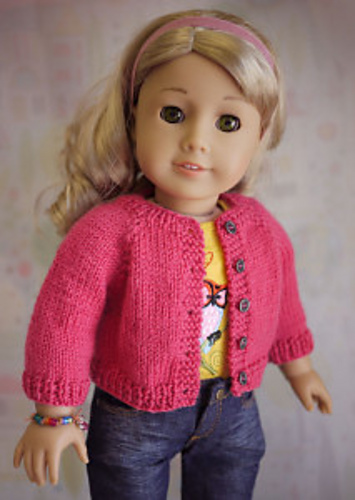 Classic Knitted Cardigan for American Girl Dolls