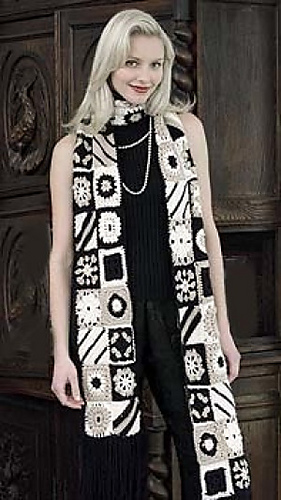 Square Motif Sampler Scarf