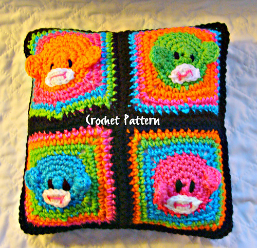 525 Retro Sock Monkey Pillow