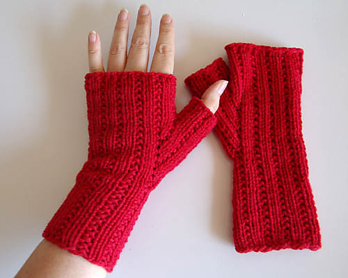 Lazy Rib Fingerless Mitts