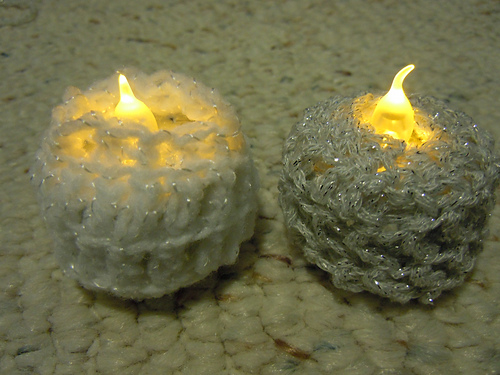 Crochet LED Tea Light Candle Cover