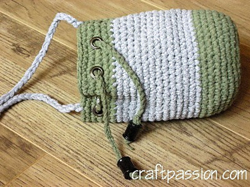 Drawstring Bag Made From T-Shirt Yarn