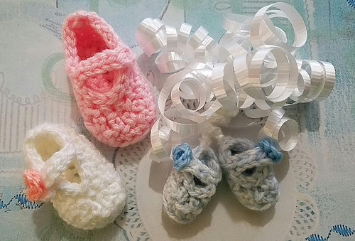 Miniature Baby's First Mary Jane Baby Booties