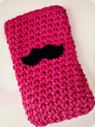Crocheted Mustache Phone Case