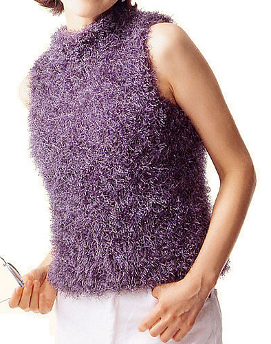 99-2 Shaggy Sleeveless Sweater
