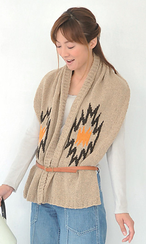 Shawl Vest with Native Pattern
