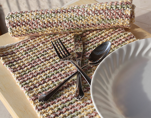 Interlaced Row Placemat and Coaster