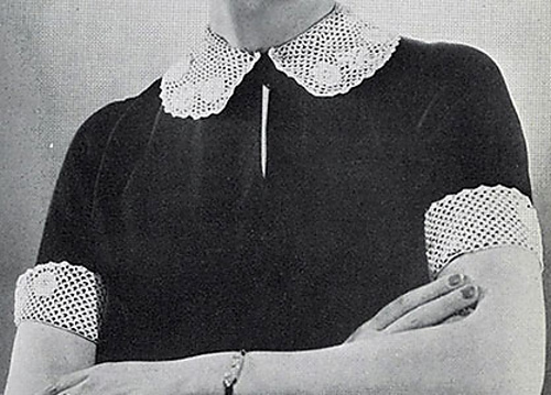 Irish Crochet Collar and Cuff Set #2254