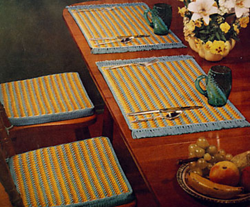 Place Mats and Chair Pad Covers Set
