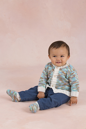 Bouncing Boy Cardigan and Booties