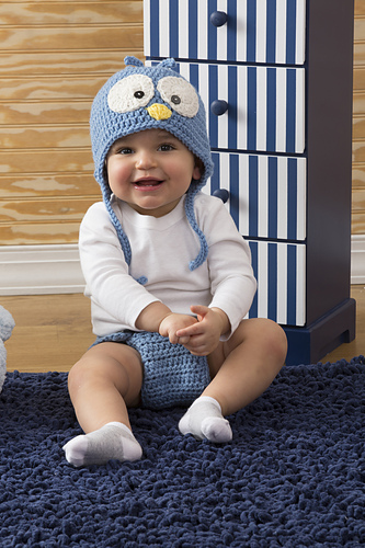 Cutie Blue Bird Hat & Diaper Cover