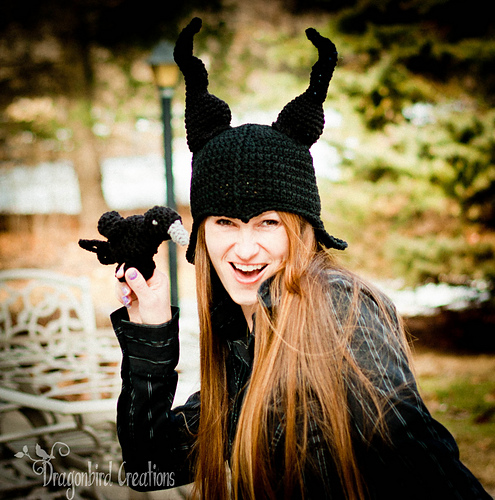 Raven and Evil Lady Horn Hat
