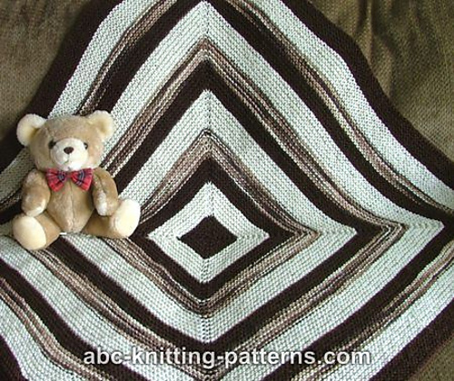 Square Stripes Garter Stitch Baby Blanket