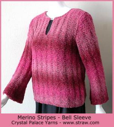 Merino Stripes Bell Sleeve Pullover