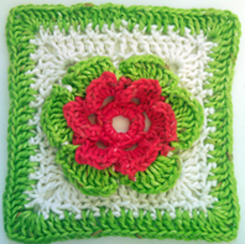 Multi colour flower blanket square