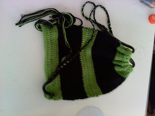 crochet sports bag with drawstring
