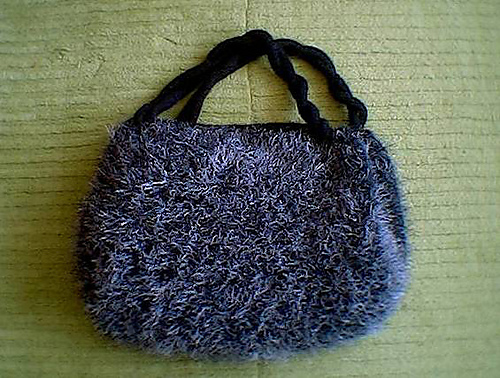 Knitted Fuzzy Bag