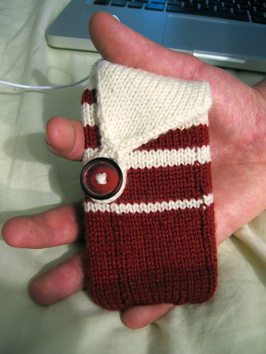 iPod Touch sock with diagonal flap (unfelted)