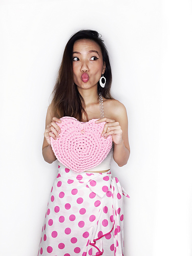 Sweet Heart T-shirt Yarn Purse