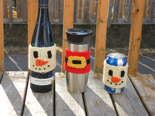 Snowman And Santa Cup Cozy