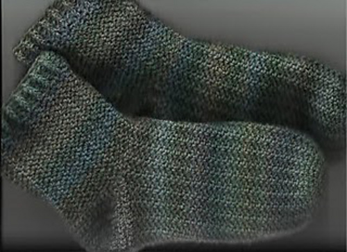 Toe Up Small Shell Socks