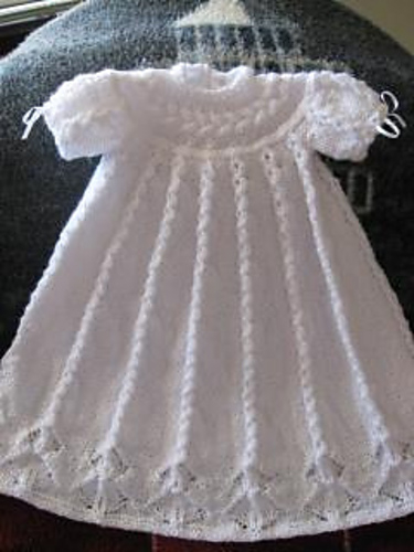 Cabled Yoke Christening Gown