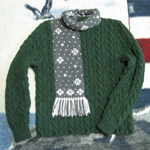 2-D Textured Scarf Sweater