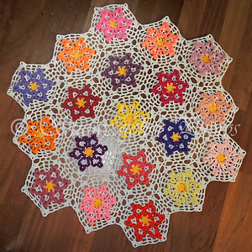 Wiggle Flower Motif and Afghan