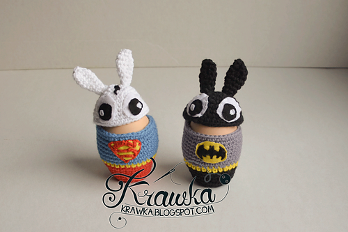 Egg cozies - Superbunny & Bunnyman