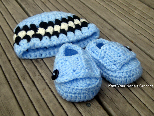Crochet hat and booties set