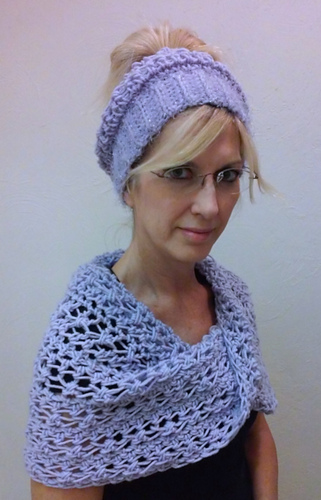 Criss-Cross Slouch Ponytail Hat & Infinite Shawl