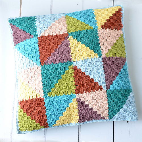 C2C Pastel Triangles Pillow