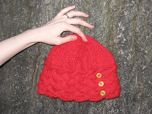 Braided Cable Buttoned Hat