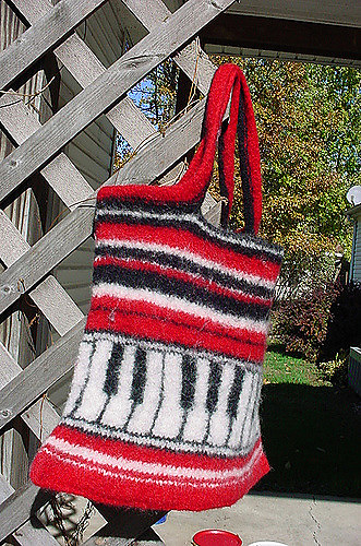 Felted Piano Tote Bag