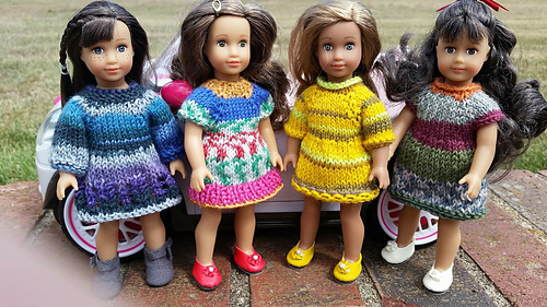 Mini Doll Sock Yarn Dress