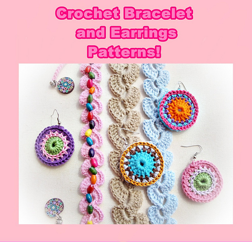 Crochet Bracelet and Earrings