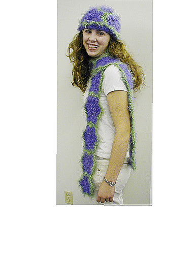 Flower Motif Scarf and Hat
