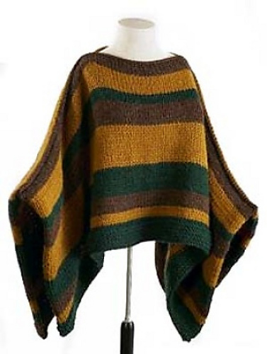 Man's Striped Poncho (knit)
