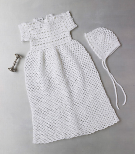 Christening Gown and Bonnet (crochet) #L10357