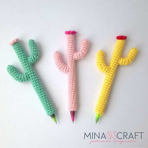 Cactus pen and pencil cozy