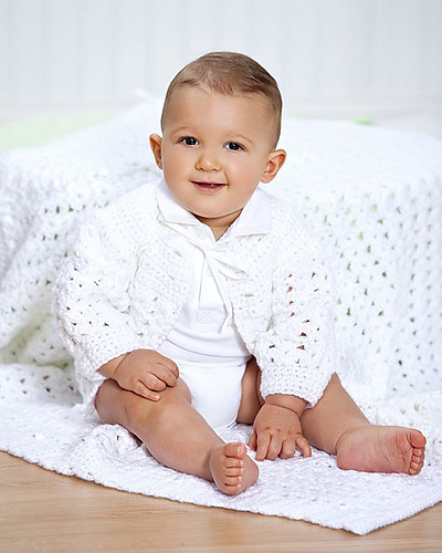 Shell Stitch Christening Set