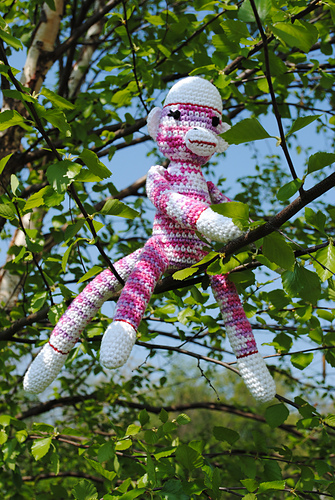 Colorful Hooked Sock Monkey