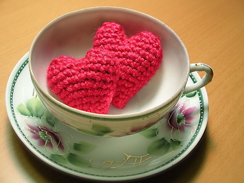 Crocheted amigurumi-style heart
