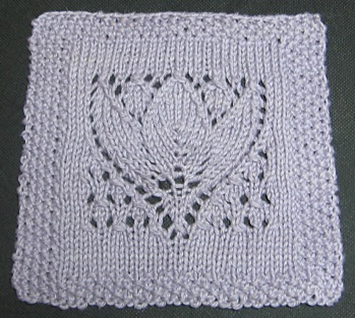Margaret Tulip 9" Dishcloth Afghan Block Square