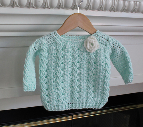 Cables and Hearts II Baby Sweater